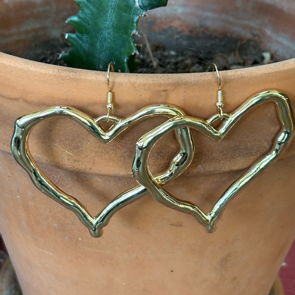 Gold Heart-Shaped Earrings